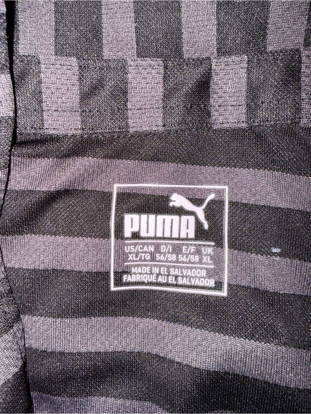 2914-Puma Men’s Black and Gray Striped Polo Shirt - Picture 3 of 3